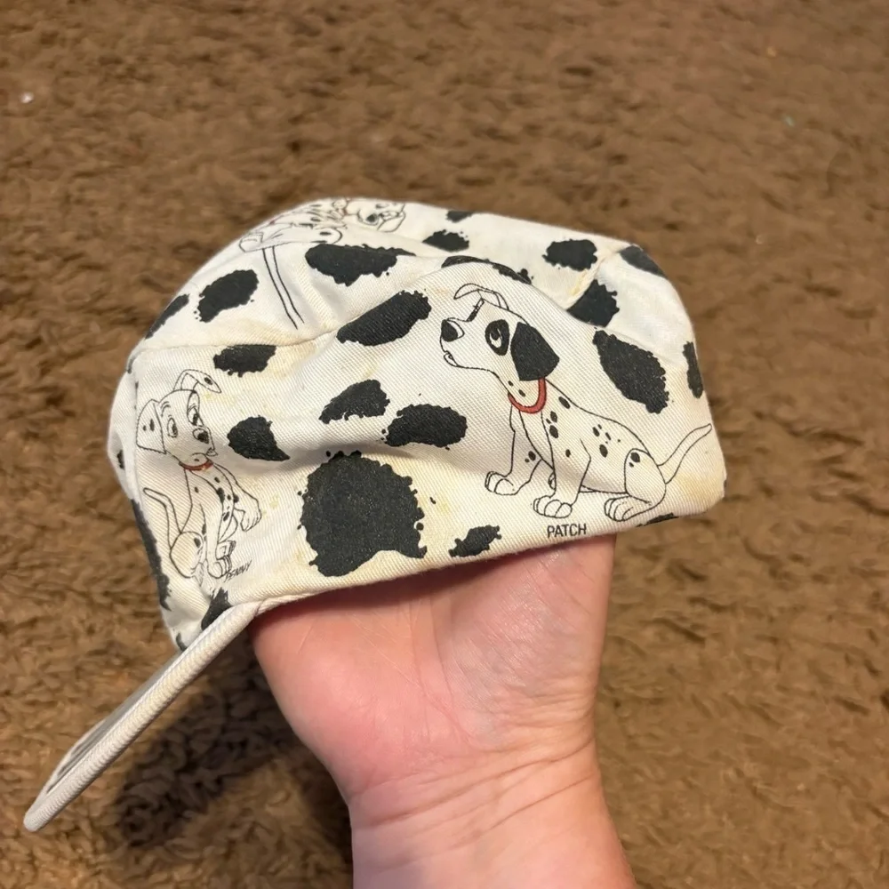 Disney 101 Dalmatians Black White Painters Hat Black White Red Vintage 90s Kids
